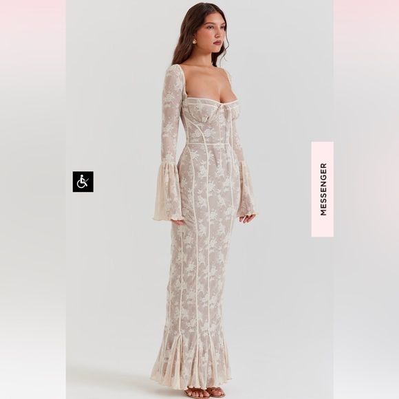 House of CB Delilah Vintage Cream Maxi Dress *bigger cup* - Picture 4 of 10